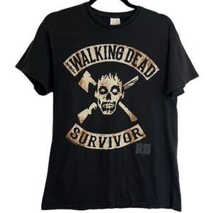 The Walking Dead Survivor Graphic Tee T-shirt Black Men's Medium M Crew Neck EUC